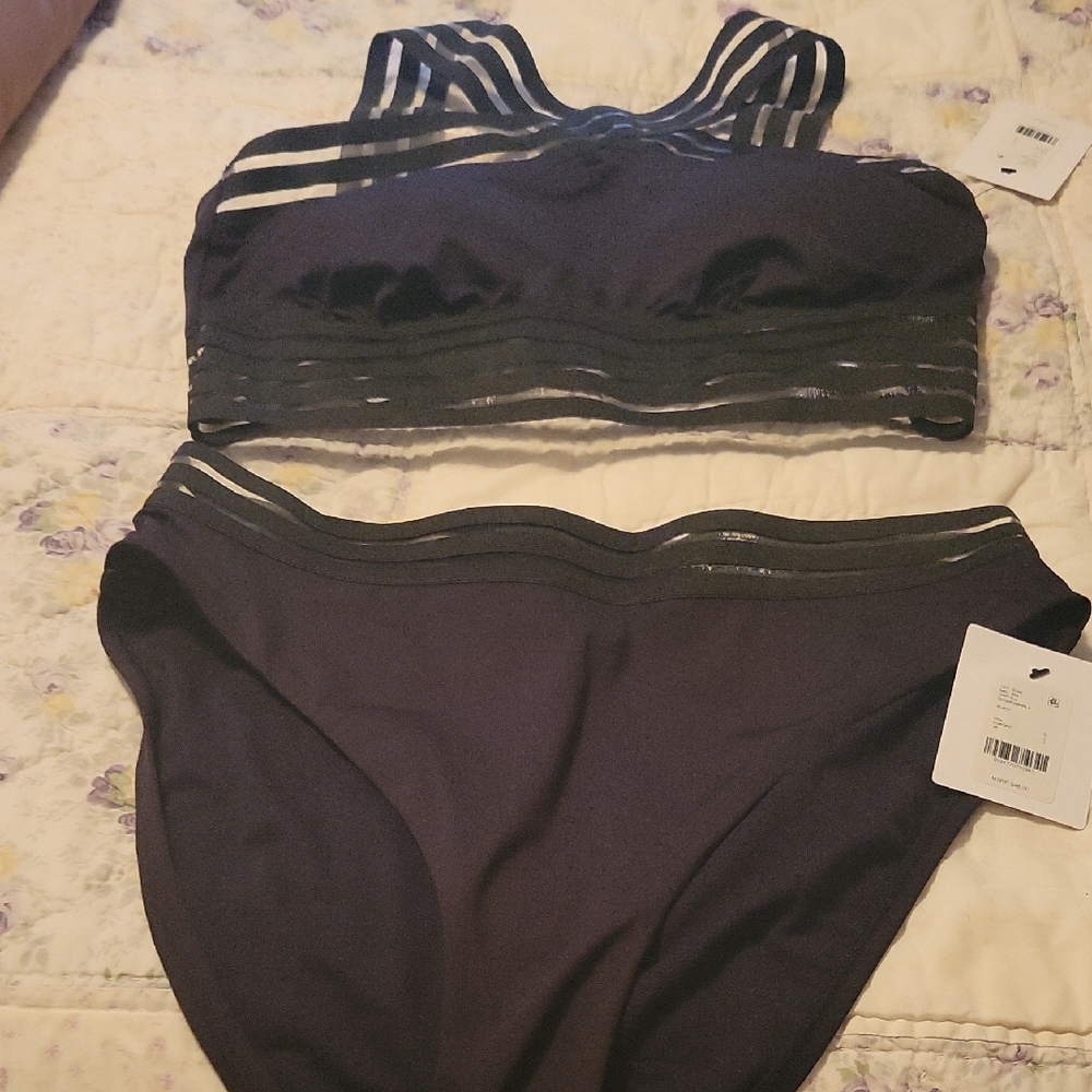 Women's Black Bikini With Mesh Details T=XL B=L